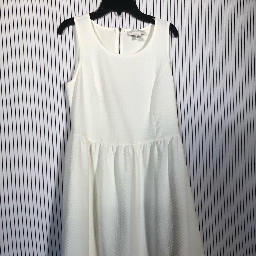 Cream midi dress.